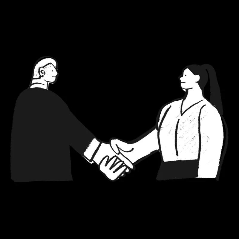 Two people shaking hands on a partnership